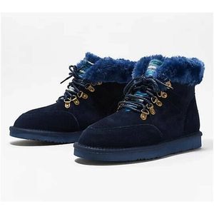 Lamo Water & Stain Resistant Lace-Up Suede Boots - size 6 Navy only